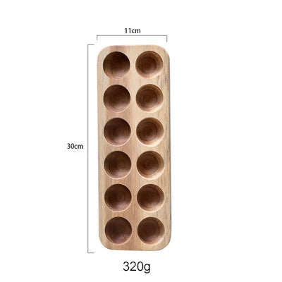 Acacia Wood Egg Holder - Organic Kitchen Storage