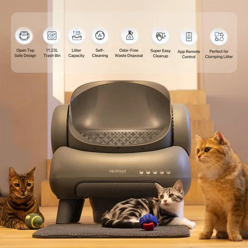 Smart Self-Cleaning Cat Litter Box - Low Noise & Odor Control